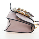 Miu Miu Shoulder Bag Leather Pink Gold Auth 206340M-4