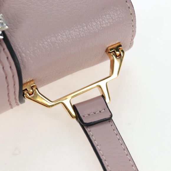 Miu Miu Shoulder Bag Leather Pink Gold Auth 206340M