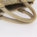 Miu Miu Hand Bag Leather Beige Gold Auth 206341A-9