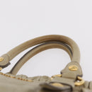 Miu Miu Hand Bag Leather Beige Gold Auth 206341A-10