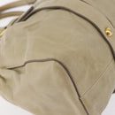 Miu Miu Hand Bag Leather Beige Gold Auth 206341A-17