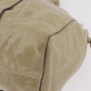 Miu Miu Hand Bag Leather Beige Gold Auth 206341A-18