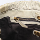 Miu Miu Hand Bag Leather Beige Gold Auth 206341A-23