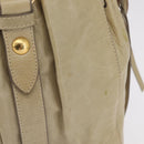 Miu Miu Hand Bag Leather Beige Gold Auth 206341A-4