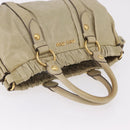 Miu Miu Hand Bag Leather Beige Gold Auth 206341A-14