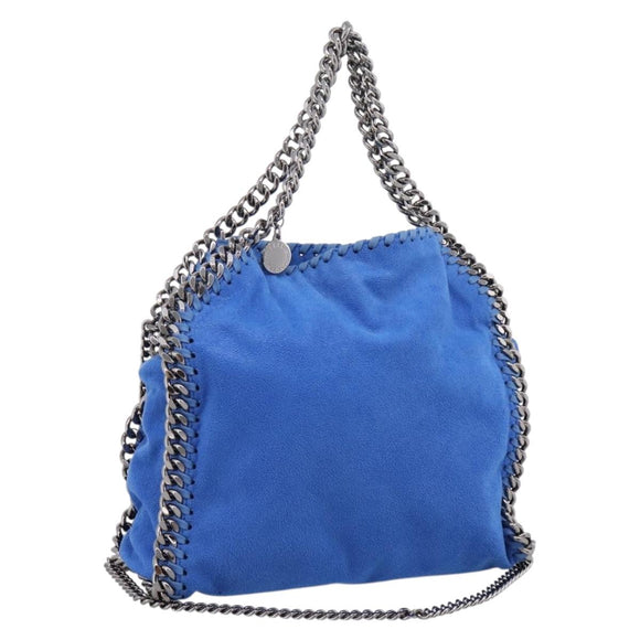 Stella MacCartney Chain Falabella Bag Suede Blue Silver 371223 Auth 206343A