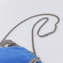 Stella MacCartney Chain Falabella Bag Suede Blue Silver 371223 Auth 206343A-10