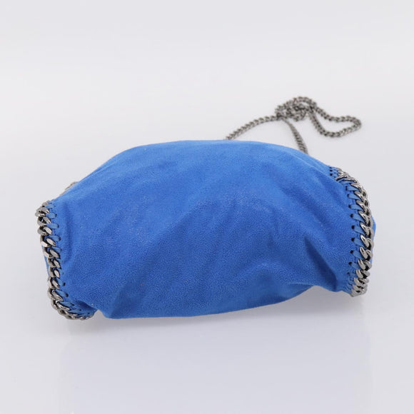 Stella MacCartney Chain Falabella Bag Suede Blue Silver 371223 Auth 206343A