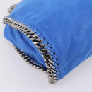 Stella MacCartney Chain Falabella Bag Suede Blue Silver 371223 Auth 206343A-15
