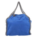 Stella MacCartney Chain Falabella Bag Suede Blue Silver 371223 Auth 206343A-2