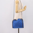Stella MacCartney Chain Falabella Bag Suede Blue Silver 371223 Auth 206343A-23
