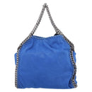 Stella MacCartney Chain Falabella Bag Suede Blue Silver 371223 Auth 206343A-3