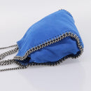 Stella MacCartney Chain Falabella Bag Suede Blue Silver 371223 Auth 206343A-4
