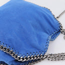 Stella MacCartney Chain Falabella Bag Suede Blue Silver 371223 Auth 206343A-6