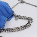 Stella MacCartney Chain Falabella Bag Suede Blue Silver 371223 Auth 206343A-7