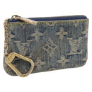 LOUIS VUITTON Monogram Denim Pochette Cles Purse Blue M95343 LV Auth 206350A-1