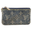 LOUIS VUITTON Monogram Denim Pochette Cles Purse Blue M95343 LV Auth 206350A-2