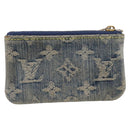 LOUIS VUITTON Monogram Denim Pochette Cles Purse Blue M95343 LV Auth 206350A-3