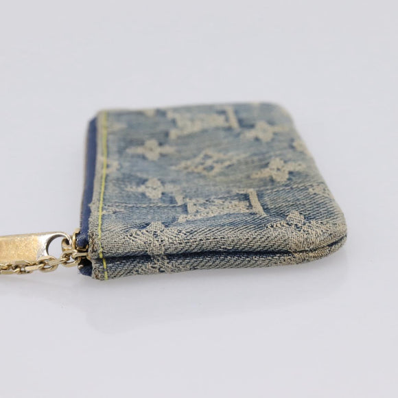 LOUIS VUITTON Monogram Denim Pochette Cles Purse Blue M95343 LV Auth 206350A