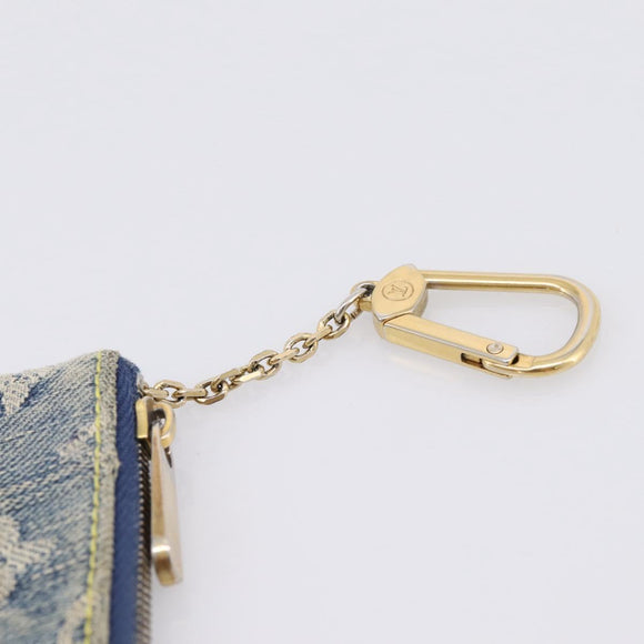 LOUIS VUITTON Monogram Denim Pochette Cles Purse Blue M95343 LV Auth 206350A