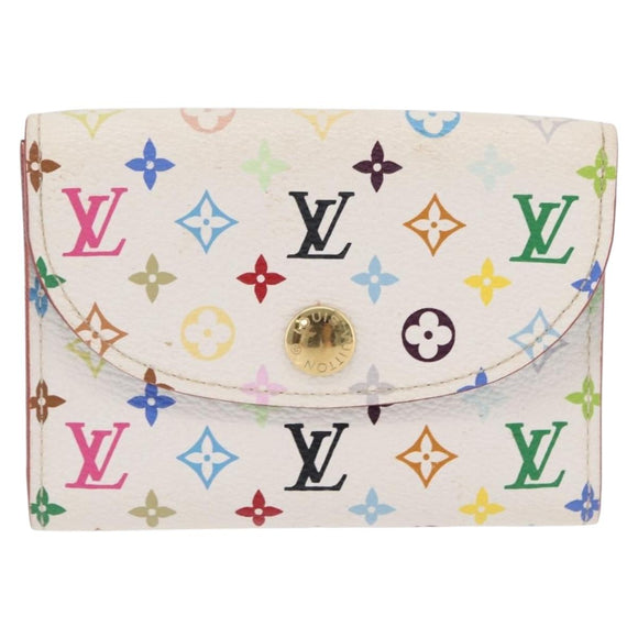 LOUIS VUITTON Monogram Multicolor Anvelop Cult De Vuitto White LV Auth 206351A