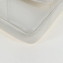 CHANEL Matelasse Chain Shoulder Pouch Lamb Skin Gold White CC Auth 206352SAM-17