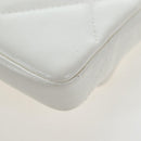 CHANEL Matelasse Chain Shoulder Pouch Lamb Skin Gold White CC Auth 206352SAM-19