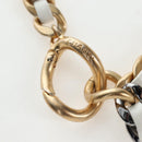 CHANEL Matelasse Chain Shoulder Pouch Lamb Skin Gold White CC Auth 206352SAM-21