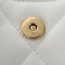 CHANEL Matelasse Chain Shoulder Pouch Lamb Skin Gold White CC Auth 206352SAM-24