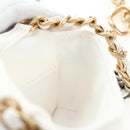 CHANEL Matelasse Chain Shoulder Pouch Lamb Skin Gold White CC Auth 206352SAM-25