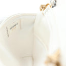CHANEL Matelasse Chain Shoulder Pouch Lamb Skin Gold White CC Auth 206352SAM-26