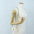 CHANEL Matelasse Chain Shoulder Pouch Lamb Skin Gold White CC Auth 206352SAM-27