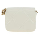 CHANEL Matelasse Chain Shoulder Pouch Lamb Skin Gold White CC Auth 206352SAM-2