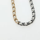 CHANEL Matelasse Chain Shoulder Pouch Lamb Skin Gold White CC Auth 206352SAM-8