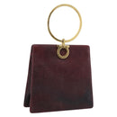 Salvatore Ferragamo Gancini Hand Bag Leather Bordeaux Gold Auth 206353A-1