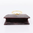Salvatore Ferragamo Gancini Hand Bag Leather Bordeaux Gold Auth 206353A-5