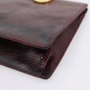 Salvatore Ferragamo Gancini Hand Bag Leather Bordeaux Gold Auth 206353A-9
