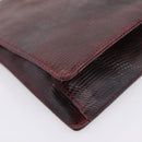 Salvatore Ferragamo Gancini Hand Bag Leather Bordeaux Gold Auth 206353A-15