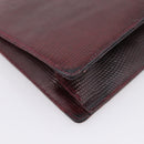 Salvatore Ferragamo Gancini Hand Bag Leather Bordeaux Gold Auth 206353A-17