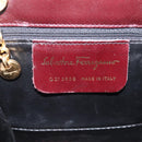 Salvatore Ferragamo Gancini Hand Bag Leather Bordeaux Gold Auth 206353A-12