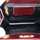 Salvatore Ferragamo Gancini Hand Bag Leather Bordeaux Gold Auth 206353A-11