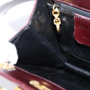 Salvatore Ferragamo Gancini Hand Bag Leather Bordeaux Gold Auth 206353A-19