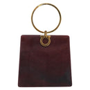 Salvatore Ferragamo Gancini Hand Bag Leather Bordeaux Gold Auth 206353A-13