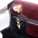 Salvatore Ferragamo Gancini Hand Bag Leather Bordeaux Gold Auth 206353A-20
