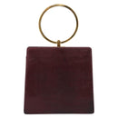 Salvatore Ferragamo Gancini Hand Bag Leather Bordeaux Gold Auth 206353A-2
