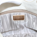 Salvatore Ferragamo Gancini Chain Tote Bag Leather White Gold Auth 206356A-18