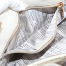 Salvatore Ferragamo Gancini Chain Tote Bag Leather White Gold Auth 206356A-22