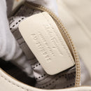 Salvatore Ferragamo Gancini Chain Tote Bag Leather White Gold Auth 206356A-12
