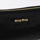 Miu Miu Matelasse Clutch Bag Satin Black Gold Auth 206357A-17