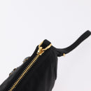 Miu Miu Matelasse Clutch Bag Satin Black Gold Auth 206357A-9